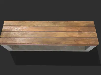 Bench 01 Low Poly PBR Realistic Low-poly 3D model