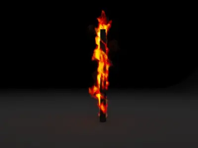Burning door box vdb 3D model
