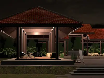 Tropical lobby 3D model
