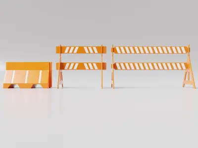 Traffic Barrier Pack 001 3D model
