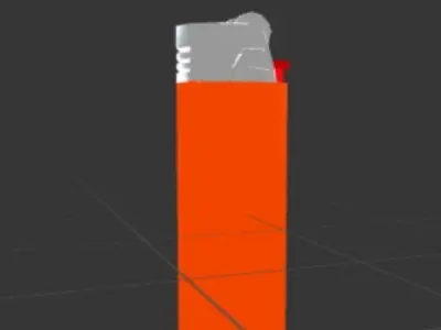 Bic lighter Free low-poly 3D model