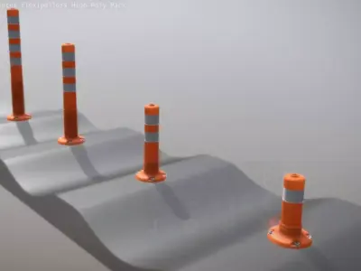 Traffic Delineator Flexipollers High-Poly Pack  3D model