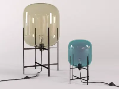 Oda table lamp with glass shade 3D model