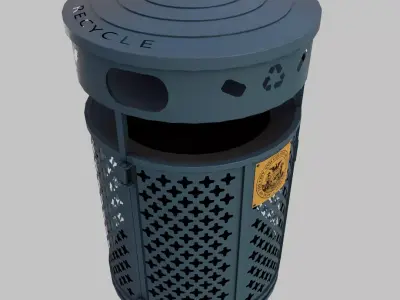 Trash Container Low-poly 3D model
