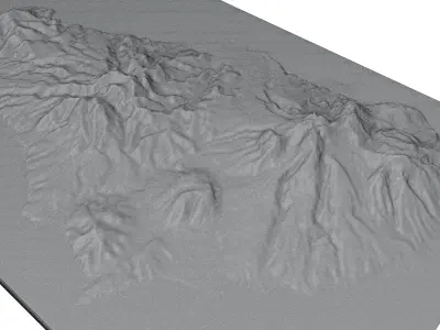 Montserrat island full 3D model terrain 3D model