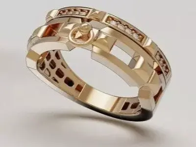 Architectural Geometric Ring 3D print model