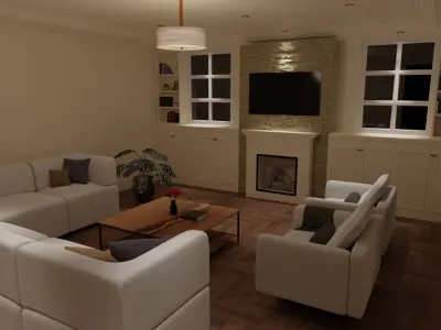 living room scene model 1 3D model