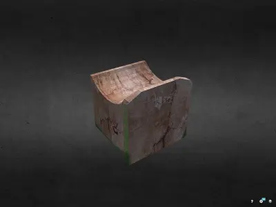 Fence wooden box Low-poly 3D model