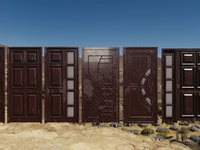 A collection of wooden doors for your building renders 3D model