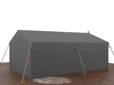 Tent City Part 002 Low-poly 3D model