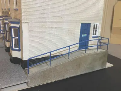 ACCESS RAMP WITH HANDRAIL 7MM SCALE O GAUGE MODEL BUILDING 3D print model
