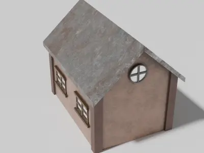 Small LowPoly Dirty house model  Low-poly 3D model