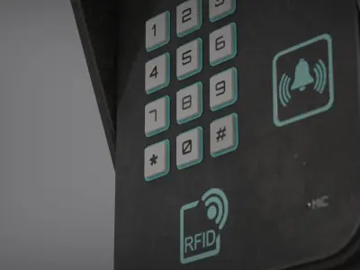 RFID Door Intercom with cam Low-poly 3D model