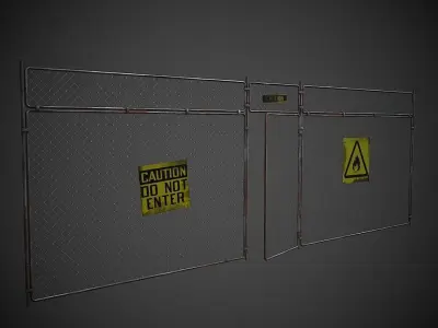 Wire Fence PBR Low Poly Low-poly 3D model