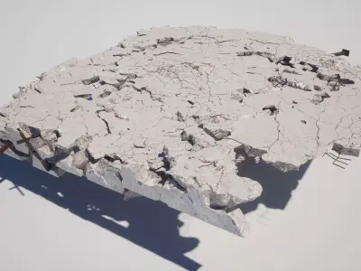 Broken Construction Concrete Debris Pack 3D model