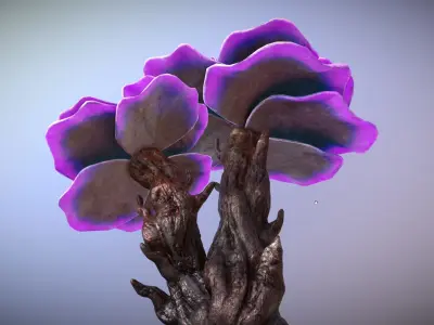 Alien Fantasy Plant - Flower Tree Low-poly 3D model