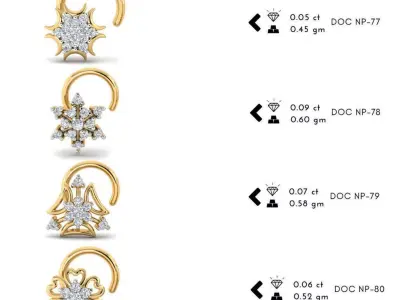 The Ultimate 250 plus  Diamond Nose Pin CAD Pack 3D print model