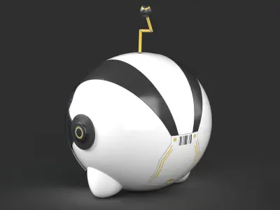 Character Cartoon Ball Robot 3D model