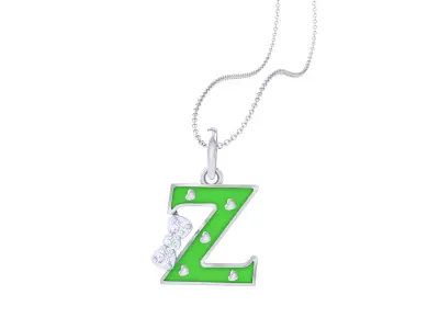 Kids Alphabet Z Pendants 3dm STL OBJ FBX Renders Details 3D print model purchase