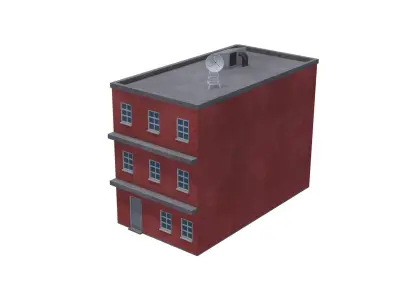 Neighborhood building Low-poly 3D model