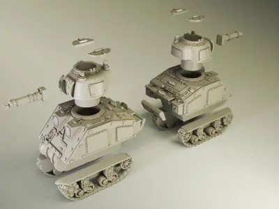 WW2 American M4 Sherman Medium Grot Tank  3D print model