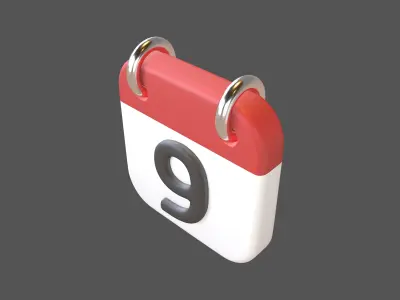 Calendar Icon 9 v1 001 Low-poly 3D model