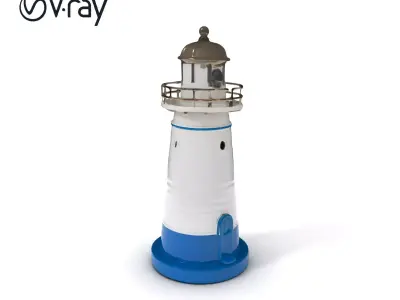 Oceanfront Lighthouse Model Pack Low-poly 3D model