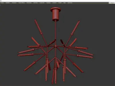 SPUR CHANDELIER Low-poly 3D model