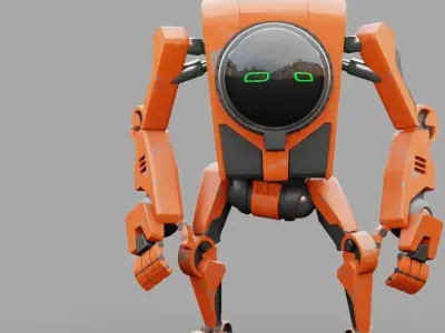 Toon robot rigged character 3D model