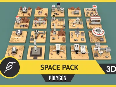Polygon Space Pack Low-poly 3D model