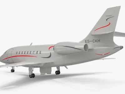  Plane Dassault Falcon 2000 Simplified 