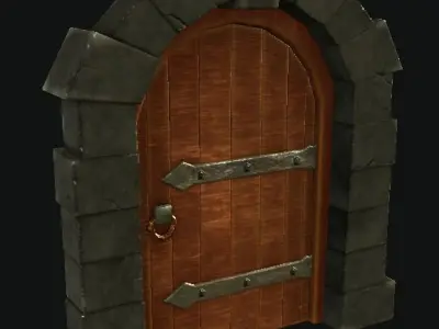 Doors Medieval  Low-poly 3D model