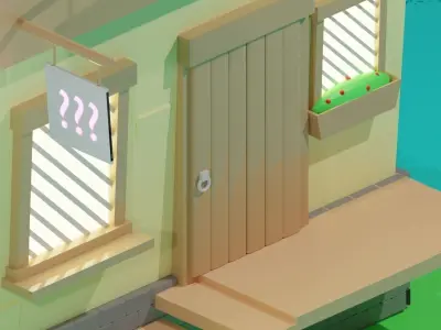 cute house low-poly game-ready Low-poly 3D model
