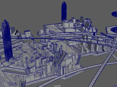 Fantastic City Low-poly 3D model