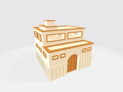 Voxel Desert Low-poly 3D model