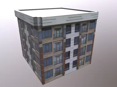 Architectural Building-3 Low-poly 3D model