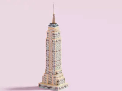 Cartoon Empire State Building New York A 3D model