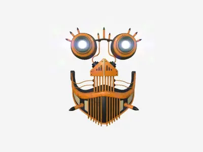 Steampunk Mask A09 Yellow - SciFi Character Design Low-poly 3D model