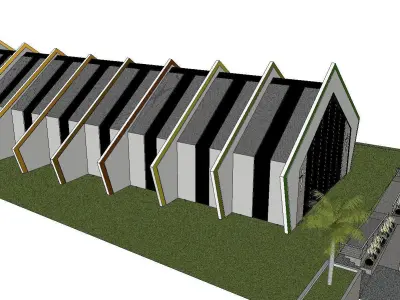 Architecture-Religion-God-Culture-Temple-0101 church with str... 3D model