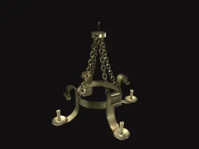 Medieval Chandelier V02 Low-poly 3D model