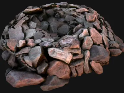 Coal Deposits for Mine Rocks and Ore Low-poly 3D model