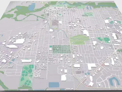 Cityscape Columbus Ohio United States  3D model