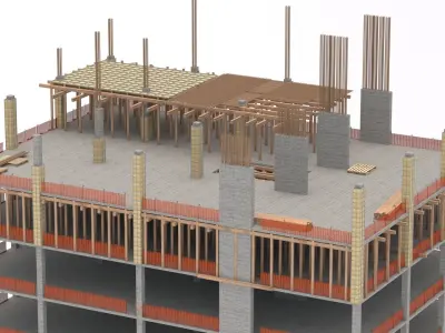 Under construction building 3D model