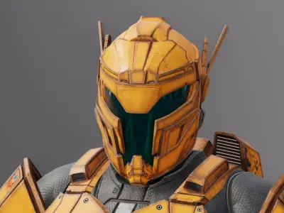 Sci-Fi Helmet 3D model low-poly 3d model Low-poly 3D model