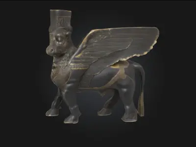 Winged Guardian Mythical Statue Model for Fantasy 3D model