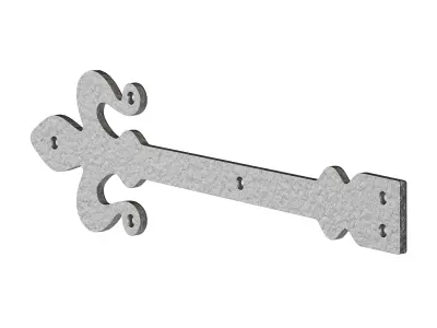 Wrought Iron Dummy Door Hinge Fleur De Lis 16 Hinges 3D model
