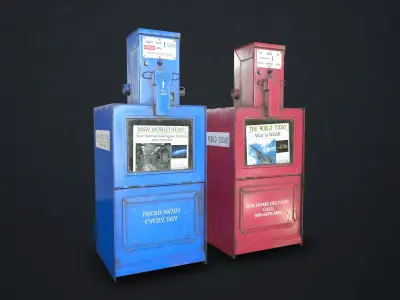 Newspaper Dispenser Low-poly 3D model