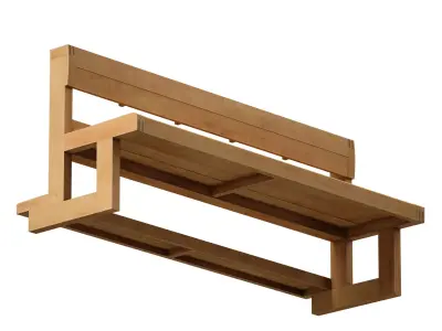 Wooden Furniture For Church Church Furniture Bench And Chair 3D model
