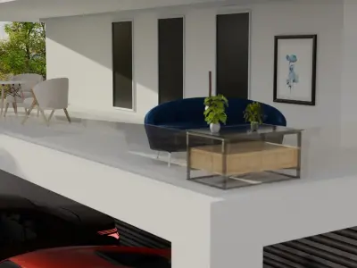 Simple modern villa exterior  3D model