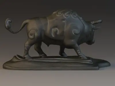 Wall Street Bull Bull Sculpture 3D model
